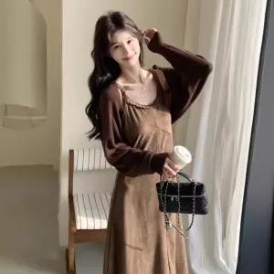 여성 슬림핏 빅 러블리 니트 카디건 세트 스커트 봄나시 원피스 투피스 H11Z1N OP1