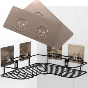 방수 강력 접착 훅 선반 스티커 욕실 주방 벽 랙 벽걸이 나사 행거