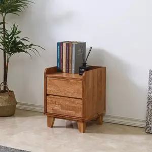감각적인 디자인 월넛 원목 2단 서랍장 협탁 분위기전환 집꾸미기 사이드테이블
