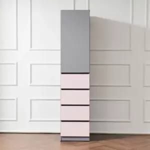 튼튼한 틈새 가구 4단 서랍 도어형 슬림 옷장 400 정리정돈 원룸장롱 깔끔수납