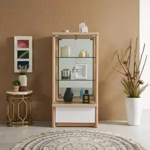 드레스룸 수납 세련된 3단 슬림 장식장 그릇진열장 피규어장 거실장 감성디자인