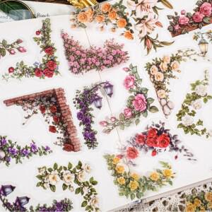 30피스 꽃 코너 스티커 애완 동물 패키지 DIY 일기 장식 앨범 스크랩북 정크 저널