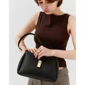 [정품] 닥스 ACC [인기신상] [DCBA5F161BK] [CLA] 블랙 소가죽 체크 장식 포인트 숄더백 {균일가 딜}