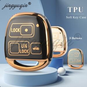 Jingyuqin 3 버튼 TPU 자동차 원격 키 커버 케이스 Toyota 호환 Avensis Camry Corolla Cruiser RAV4 Prado