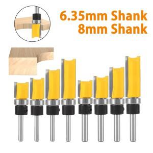 4Pcs 6.35/8mm 생크 템플릿  패턴 라우터 비트 플러시 트리머 클리닝를 목공 밀링 커터