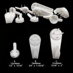 24/50pcs 단단한 나무 벽 흰색 그림  유화 거울 프레임 시계 플라스틱 티 안나는 후크 행거 클립