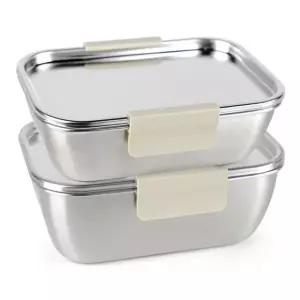 국산 올스텐 크림 스텐밀폐용기 직사각 5호 1200ml+직사각 6호 1520ml