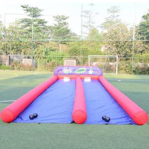 빈프고 대형 카니발 게임 풍선 볼링장 2레인 볼링 슬라이드 세트 볼링공과 송풍기가 핀 파티 이벤트용 2세트 이벤트