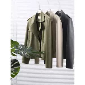 EAMT 가을 손질이 숏가죽 스웨이드자켓 여성코트 에코 아우터 4색 YJ3