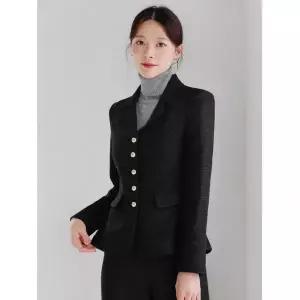 시크라인 ~XXL까지 카제탈로 펄사 트위드 핀턱 자켓 겨울 하객룩 오피스룩 모임룩 격식룩 연말룩 빅사이즈1