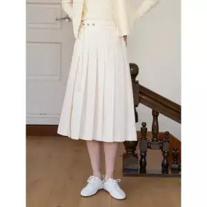 올리브데올리브 스티치 배색 플리츠 롱 스커트 OW5SS164 1026321