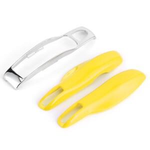 포르쉐 호환 파나메라 마칸 케이맨 911용 3개 노란색+은색 리모트 키 폴더 쉘 보호 케이스 - 방진 및 스크