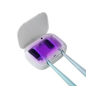 UV-C 조명, 건조기 난방, 팬 건조 기능이 있는 칫솔 살균기 케이스 - 충전식 휴대용 커버, 가정용 월 마운트 박스, 여행 및 모든 칫솔에
