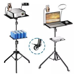 높이 조절가능 트레이 노트북 프로젝터 삼각대 스탠드 DJ 믹서 스탠딩 데스크 야외 컴퓨터 90 cm 125 145cm