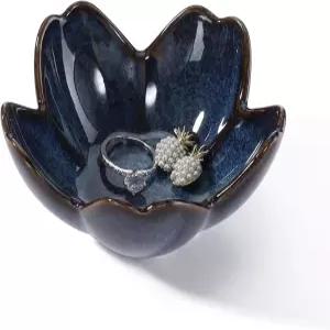 YZMICSTAR 꽃반지 접시 홀더 보석 트레이 작은 장신구 그릇 열쇠 장식 여성 친구를 위한 생일 선물 도자기