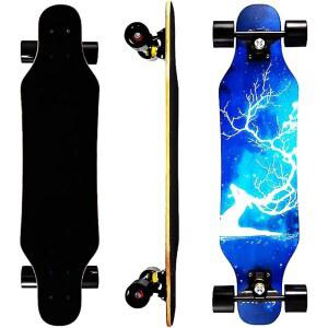 미니 크루저 롱보드, 31인치 소형 와이드 휠 스케이트보드, 초보자용 안정적이고 제어하기 쉬운 공원 및 거리 라이딩에 적합한 독특한 불꽃 패턴