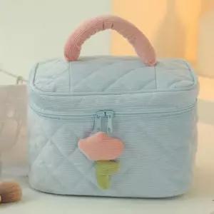 화장품파우치 브러쉬 화장품 메이크업 패브릭 파우치 가방 스카이