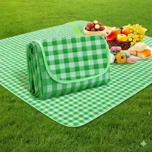 그린 체크 접이식 피크닉 돗자리 소형