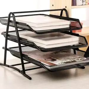 [문구/오피스] 서류꽂이 책상 사무실 슬라이딩 3단 정리선반