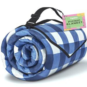 타이조이 초대형 담요 방수 접이식 80 x80 야외 매트 비치 모래 방지 잔디 여행 하이킹 캠핑 필수품 깅엄