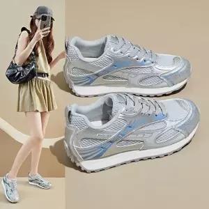 팽블몰 여성 여름 통기 운동화 학생 메쉬 워킹화 키높이 HO2