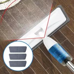 고퀄리티   강당 물청소 막대 바닥 가정용 물밀 청소 스프레이 밀대 대걸레 원터치 세트 3장 걸레