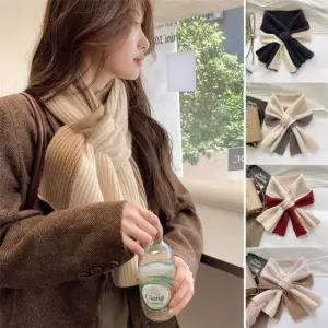 목도리패션 여성 가을겨울 니트머플러 크로스 니트 쁘띠목도리