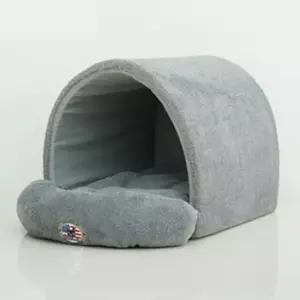 [반려] 숨숨집 방석 1P 극세사 하우스 그레이 이글 강아지