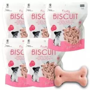 [반려] 비스켓 한입 5P 딸기맛 노즈워크 강아지 220g 구운