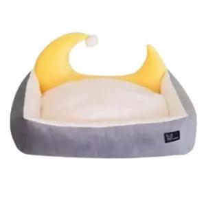 [반려] 쇼파 강아지 반달 극세사 쿠션 1P 방석 그레이 대형