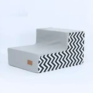 [반려] 2단 모던그레이 논슬립 커버분리 계단 강아지 1P 침대