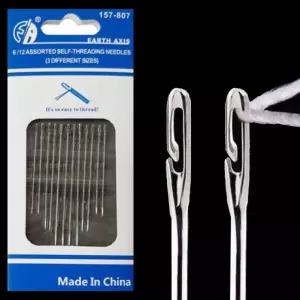 (12개입) 실꿰기 손쉬운 요술 매직 바늘 세트 옆트임 구멍 실 꿰기 꿰매기 아이디어상품