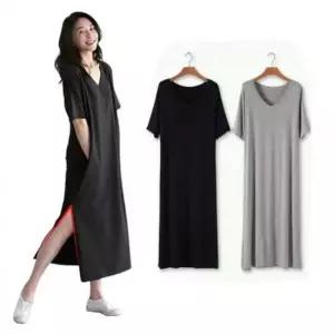 우리들스타일 무지원피스 원피스 반팔절개원피스 529