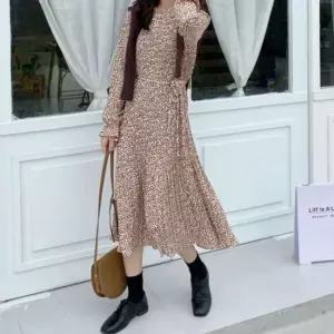 디자인 원피스 미니원피스 프릴 파드 플리츠 A라인 레