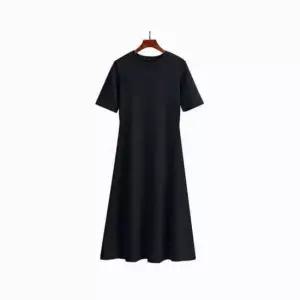 데이트룩 기본 반팔롱원피스 봄 반팔 롱원피스 미디