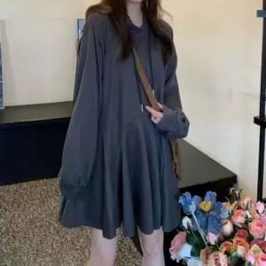 귀여운 후드 플레어치마 미디기장 니트가디건 원피스