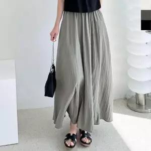 KYI 80916 주름플레어 맥시롱스커트