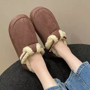 여성 따뜻한 겨울 슬리퍼 편한 예쁜 캐주얼 스타일 여성신발 여행용슬리퍼 통굽털슬리퍼