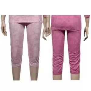 할머니 내복 바지 9부 꽃무늬 레이스 간절기내복 겨울레깅스 겨울타이즈 겨울내의