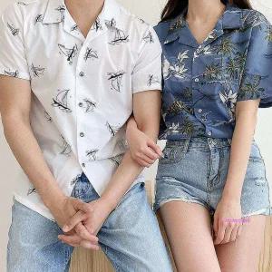 남자여름커플신혼 옷 남방 남성 하와이안 셔츠 여행룩 옷여행룩 웨딩efg583