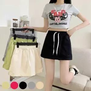 [라일리여성의류] Rly 캐쥬얼 허리밴딩 패션 치마 바지 RD 반바지 치