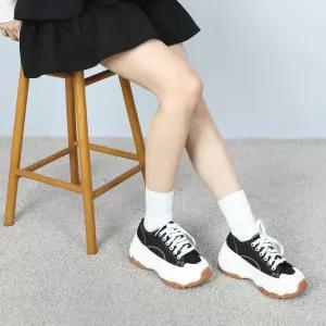 [파라노말샵]3색 배색 통굽 운동화 (5cm) (파라노말샵)