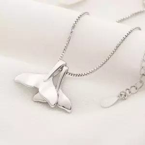 S925 풍수아이템 남녀공용 쌍 고래 꼬리 돌핀 목걸이 이니셜목걸이