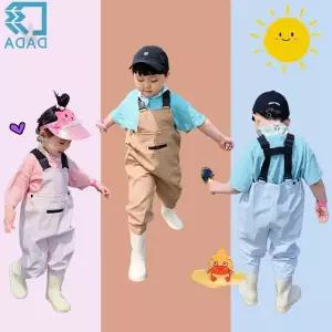 유아 어린이 물놀이 갯벌체험 낚시 야외활동 전용 가슴장화 방수 멜빵 일체형