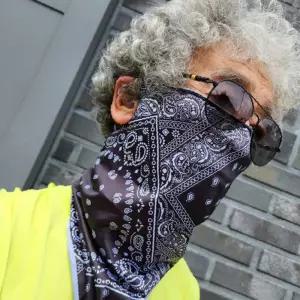 페이즐리 블랙 쿨링 마스크 커버 바라클라바 스포츠 스카프 넥워머 귀걸이형