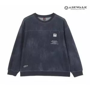 [에어워크주니어]주니어 스티치 라인 데님룩 맨투맨 티셔츠