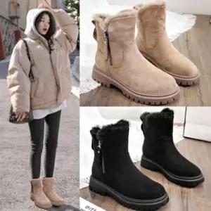 [베리슈]여성 2컬러 스웨이드 털안감 겨울 미들 털부츠