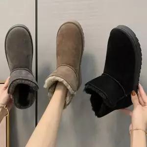 [베리슈]여성 3컬러 4cm 겨울 모던 털안감 퍼 숏부츠