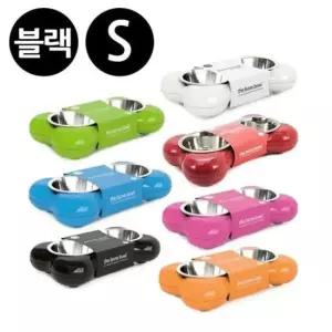 [반려] 블랙 Small 식기 패션쌍식기 뼈다귀 애완용