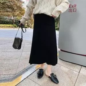 [옷은날개] 니트 3컬러 롱스커트 LK 베이직 허리밴딩 TS01 모던